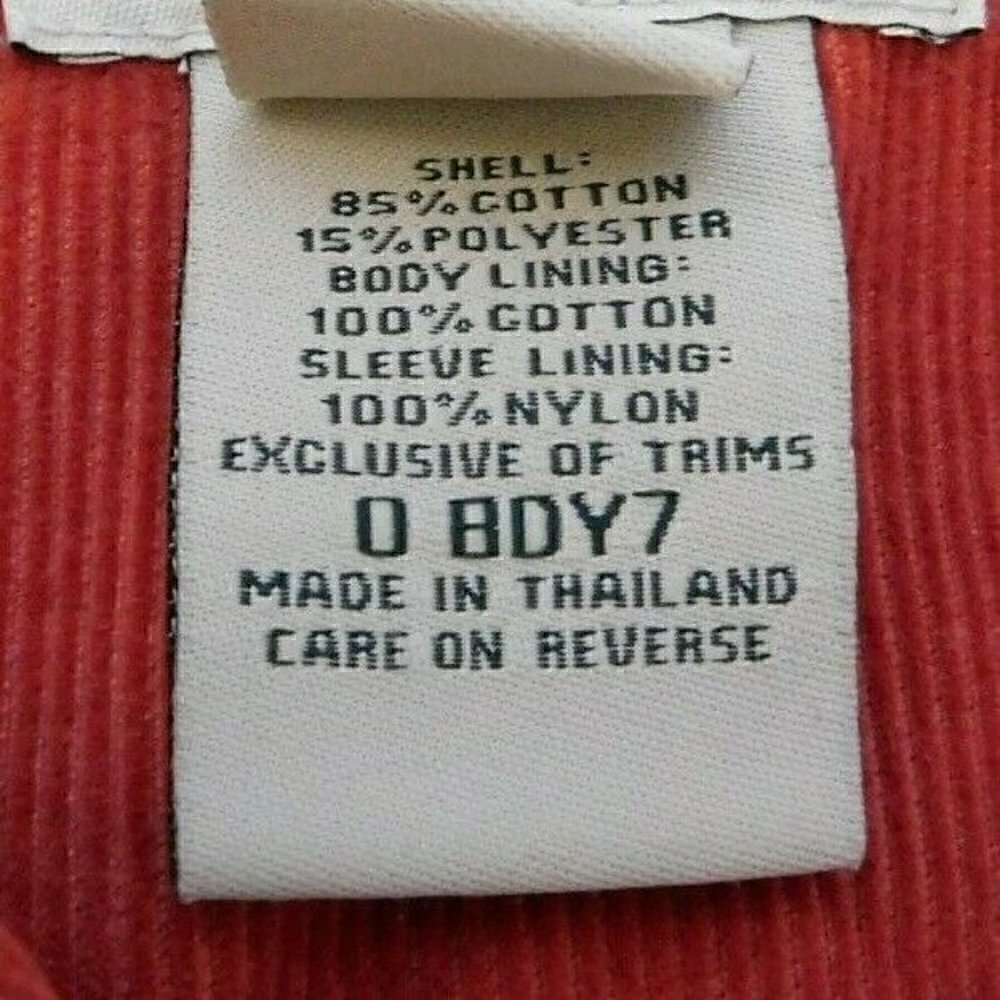 L.L.BEAN ORANGE CORDUROY JEAN JACKET, WOMAN'S SIZE SMALL - Picture 6 of 7
